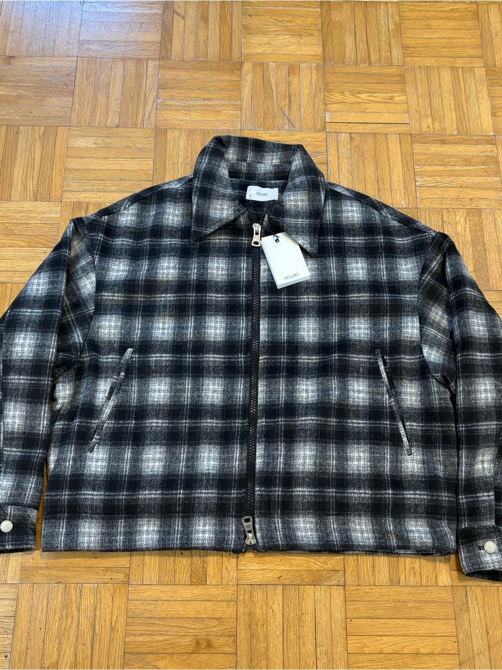 Hours Collection Quilted Flannel Zip Overshirt Jacket